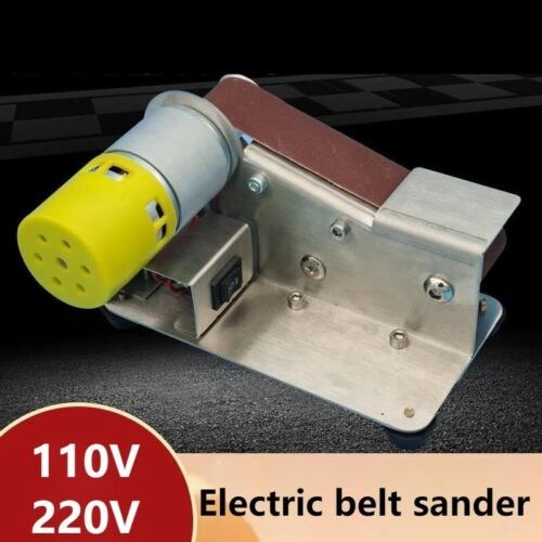110V 220V 15 Degree Mini Electric Abrasive Belt Machine Woodworking Polishing - Picture 1 of 8
