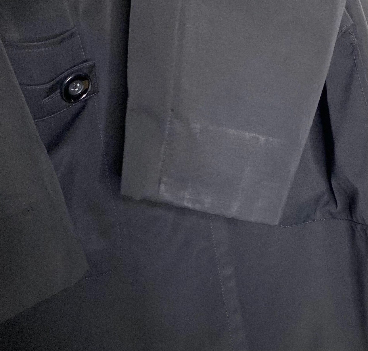 FACONNABLE Black Wool Poly Coating Long Trench Co… - image 6