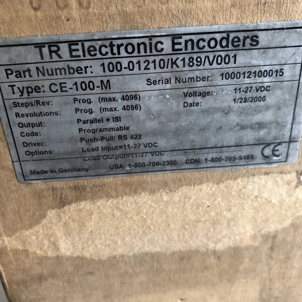 Nuevo CODIFICADOR TR ELECTRONIC CE-100-M,100-01210/K189/V001 TIPO PROGRAMABLE,BR Foto 3 de 4