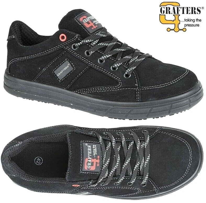 Mens Grafters Lightweight Safety Shoe Steel Toe Cap Trainers Work Boots Skate Sz