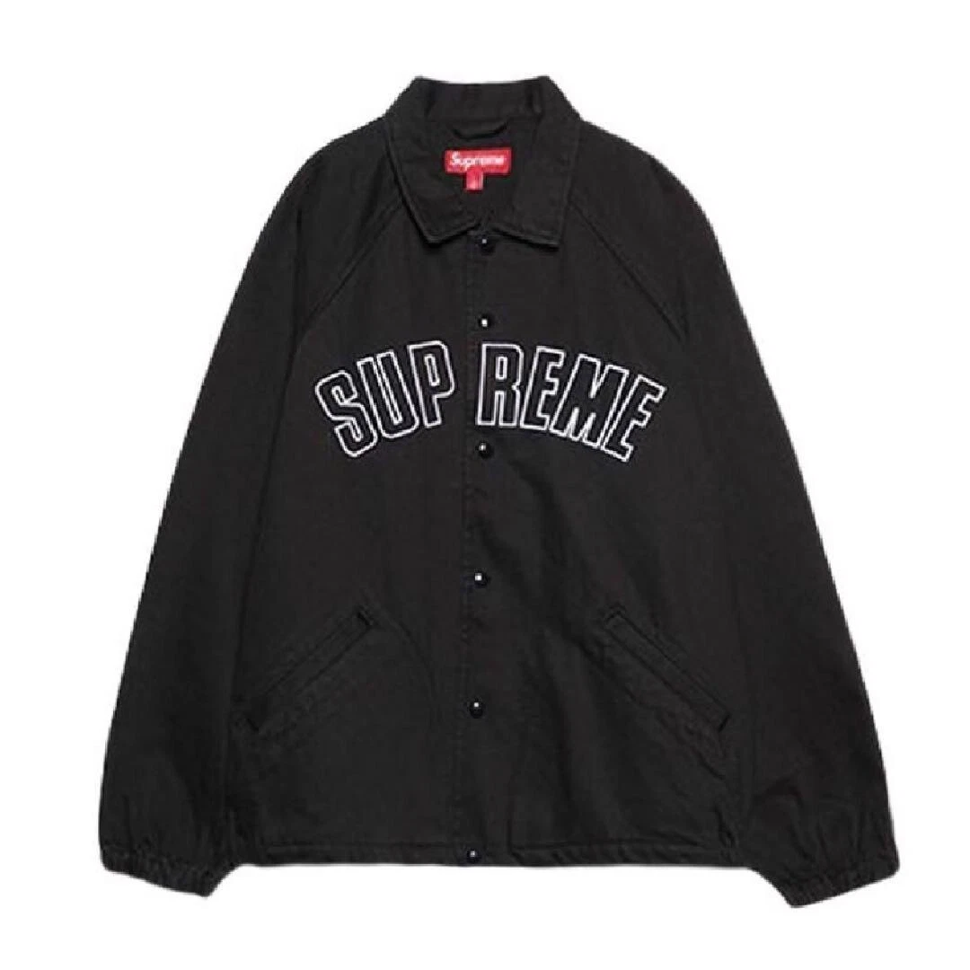 Veste d'entraîneurs en denim Supreme ARC style bouton broderie noir taille M neuve