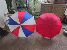 Vintage 1960s Umbrellas / Parasols. Hook Handle. Lot Of 2