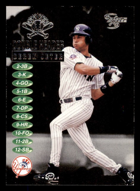 1998 SkyBox Dugout Axcess Double Header #4DH Derek Jeter New York Yankees