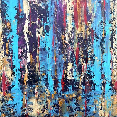 Original großes abstraktes Kunst Acryl Gemälde auf Leinwand Home Interior Wanddeko
