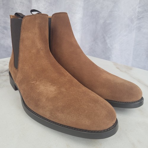 MSRP $325 ORO Los Angeles Tan Suede Chelsea Boots Men's 9 - Picture 3 of 16