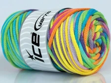 Macrame Viscot Color Yarn Rainbow 74567 Ice Yarns Cotton Blend Bulky 8.8 oz 92yd