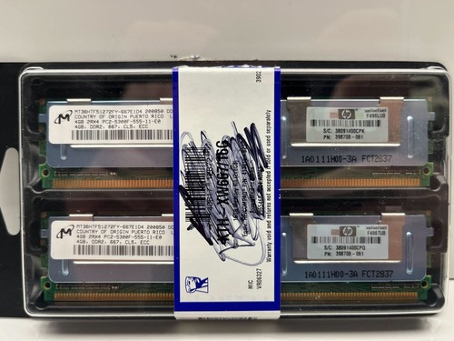 32GB (8x4GB) HP OEM DDR2 667 RAM CL5 ECC PC2-5300F-555-11-E0 PN 398708-061 - Picture 2 of 2