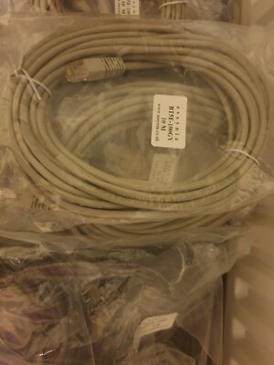 Restposten NEU VERSIEGELT Menge 20 10 m grau & schwarz CAT5e VOLLKUPFER geformte Stecker Kabel