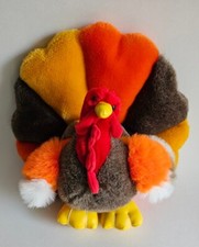 Bright Color Soft n' Cuddly Thanksgiving Turkey Plush Colorful - 12"
