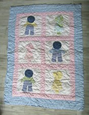 Vintage Sun Bonnet Sue Sam Baby Boy/Girl Crib Quilt Blanket 47"x35"