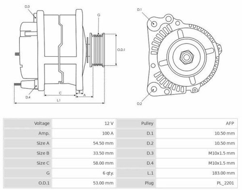 Alternator 12V/100A CHEVROLET AVEO Hatchback 1.4 CA2142 - Picture 6 of 6