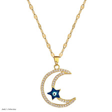 Nazar Halskette Anhänger Glücksbringer Boncuk Türkisch Gold Böses Blaue Auge