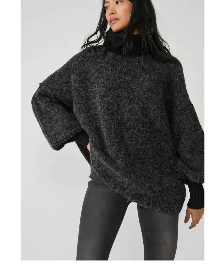 Free People Women s Milo Mohair Pullover Black S P eBay