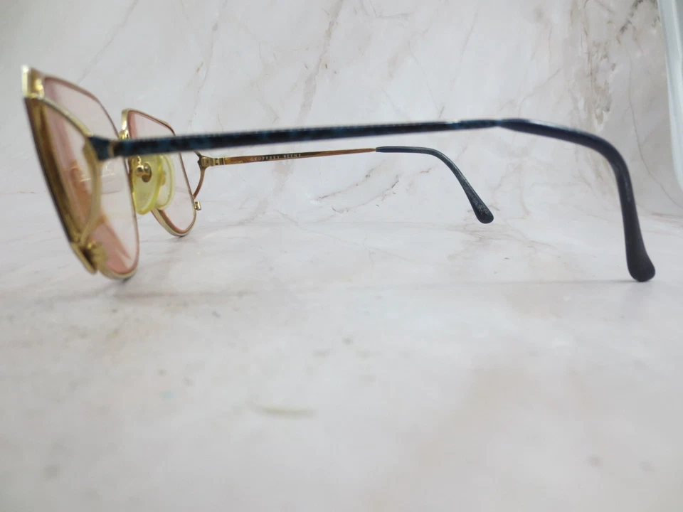 Marco de gafas Geoffrey Beene GB-1027 para mujer dorado azul borde completo 57-13-135 Foto 3 de 4