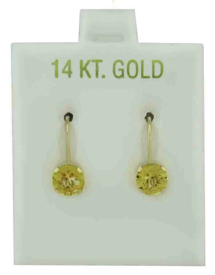 GENUINE 1.78 Cts YELLOW TOPAZ EARRINGS 14k GOLD Free Certificate Appraisal