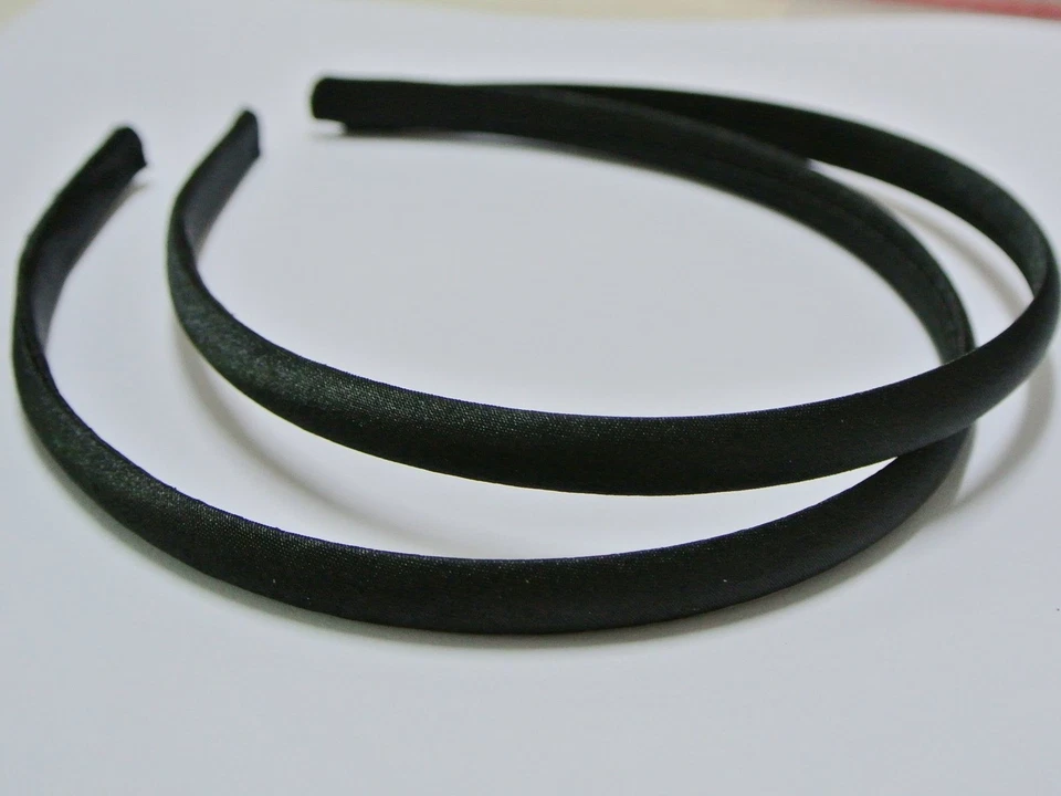 50 diadema de plástico negro cubierta banda para el cabello satinado 9 mm para manualidades hágalo usted mismo Foto 4 de 4