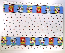 Vintage Disney Babies Mickey Minnie Mouse Pluto Cotton Flannel Receiving Blanket