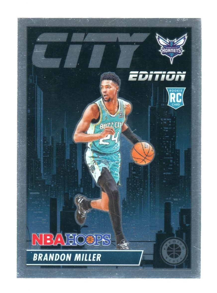 BRANDON MILLER 2023-24 NBA Hoops Premium Stock #12 City Edition RC Hornets