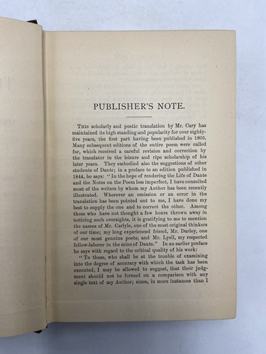 The Divine Comedy by Dante -Henry Francis Cary Translator -A.L. Burt Publis 1844 - Picture 9 of 12