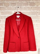 Talbots Red Wool Blend Blazer w/ Italian Fabrics, Lined  Pockets - Size 8