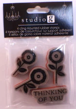 Studio G Thinking of You Flowers Cling Clear Rubber Stamp