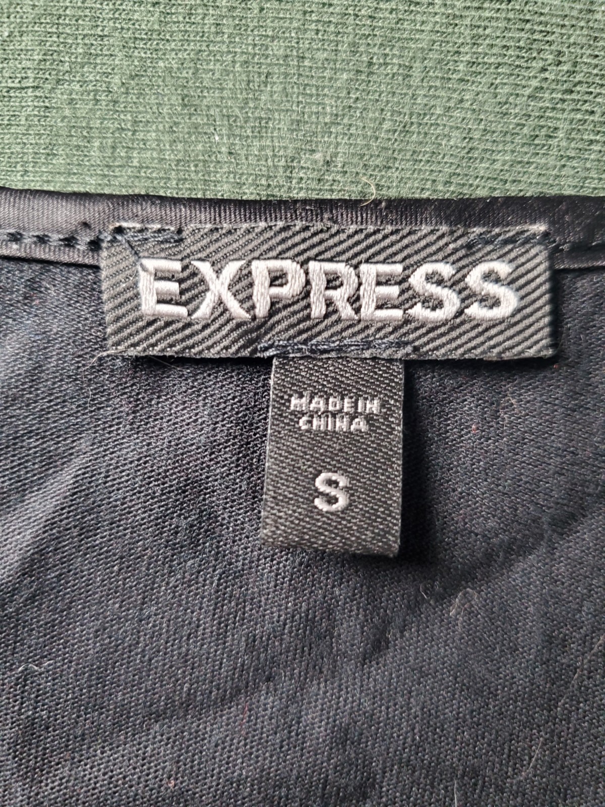 Express Solid Black Sequined Front Scoop Neck Tan… - image 7