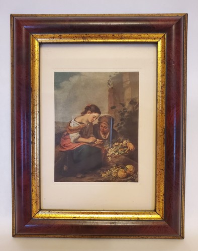 Gerahmter Kunstdruck von Bartolome Esteban Murillo der kleine Obstverkäufer 7" x 9" - Bild 2 von 5
