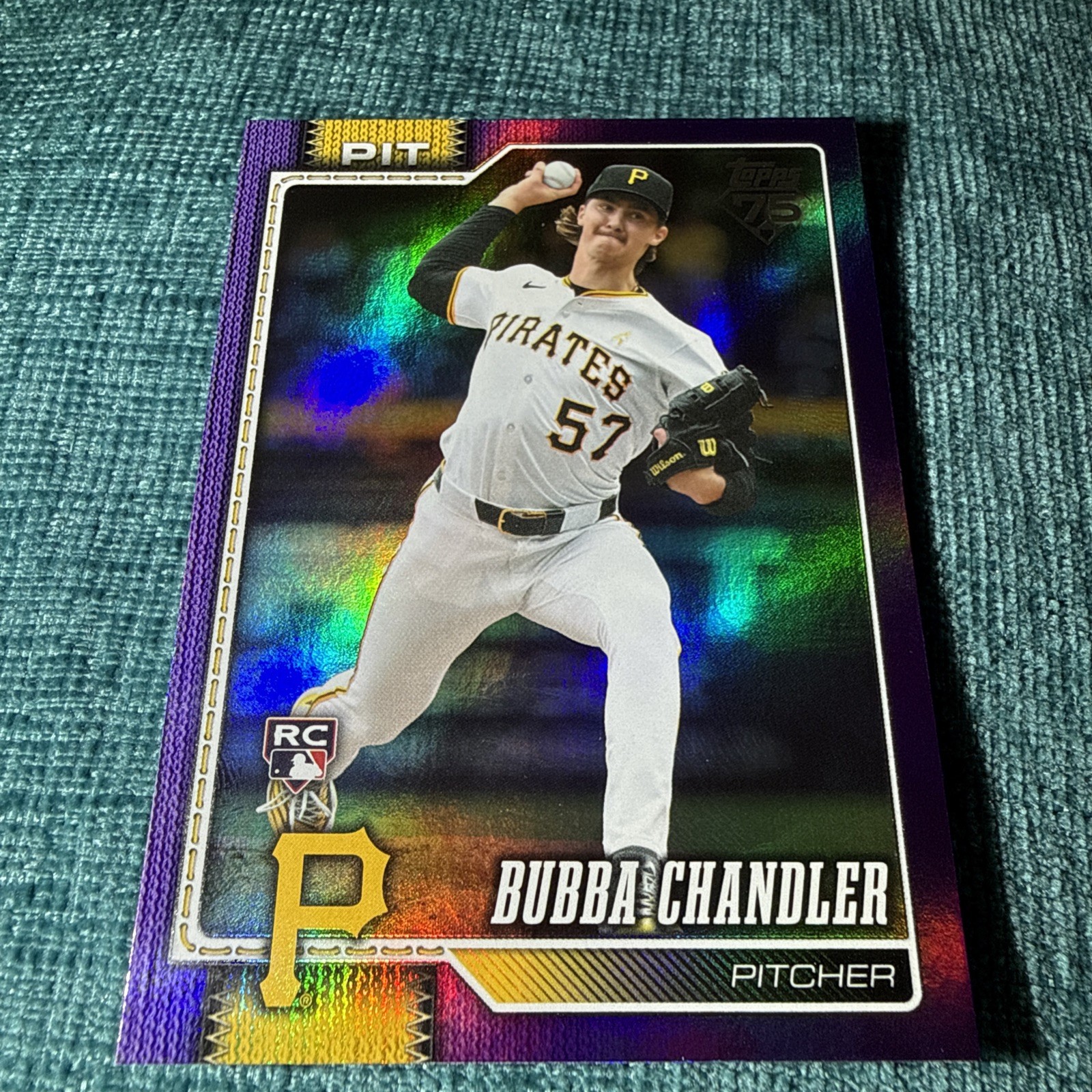 2026 Topps Series 1 #283 - Bubba Chandler Purple Rainbow Foil Short Print /250