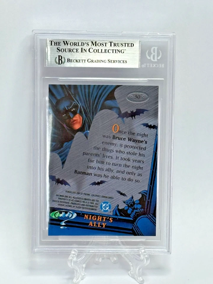 Tarjeta Fleer Metal 1995 Batman Forever Night's Ally #50 BGS 9 como nueva Foto 3 de 3