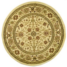 H - SMLNH212L 8' x 8' Round Area Rug   Traditional Oriental Design  Ivory/Ivory