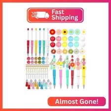 Lewtemi 12 Sets Beadable Pen Making Kit DIY Daisy Assorted Silicone Bead Pens Sp