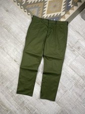 Prada Milano Mens Cotton Pleated Green Casual Pants Trousers Size M / 48