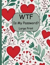 WTF is My Password Large Print Cute Red and Green Password Keeper Password