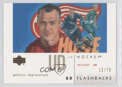 2002-03 Artistic Impressions UD Flashbacks Gold 10/75 Gordie Howe #UD11 HOF a1h