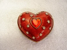 Gorgeous Vintage ESCADA Red Bejeweled Trinket Box Rare