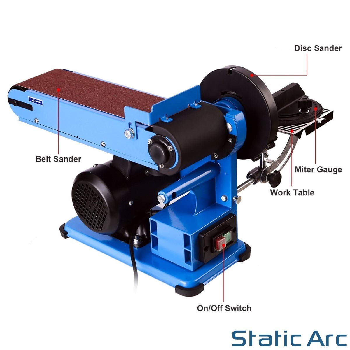 375W ELECTRIC BELT DISC SANDER 2in1 LINISHER BENCH WORKTOP WOOD