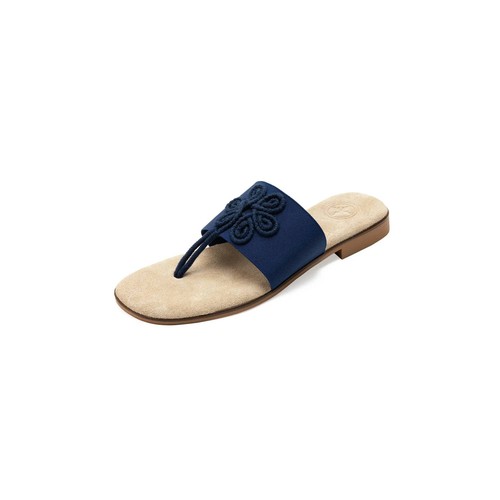 Charleston Shoe Co. Women's Morris Sandals Navy Flower