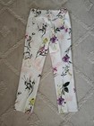 Insight Size 12 White With Pink Purple Floral Print Stretch Straight Leg Summer — photo 7