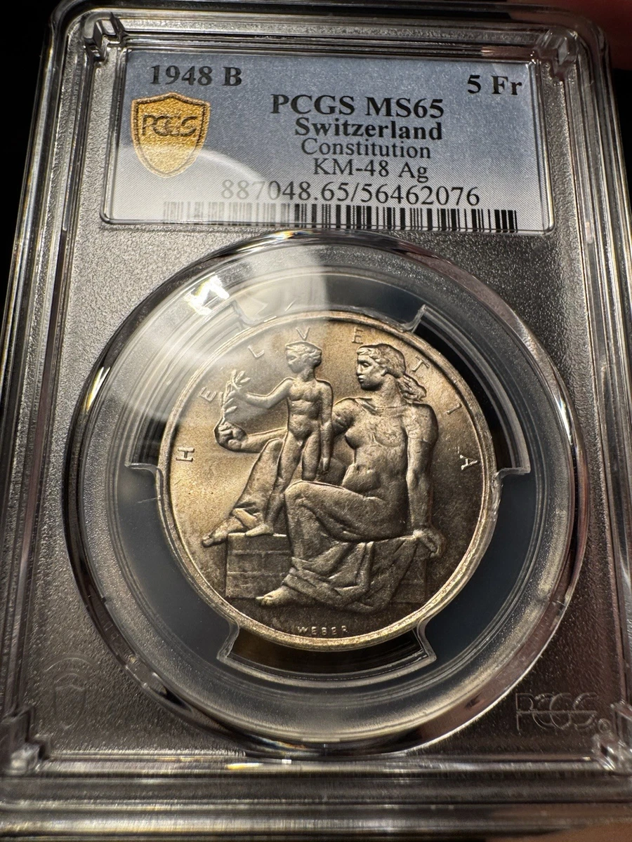 1948年 スイス 5フラン 憲法記念日 NGC MS65 1948 Year Swiss Coins for sale | eBay