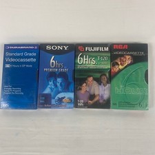 Sony Blank VHS Video Tapes Lot Of 4 Fuji RCA 6 Hrs Factory Sealed Recordable