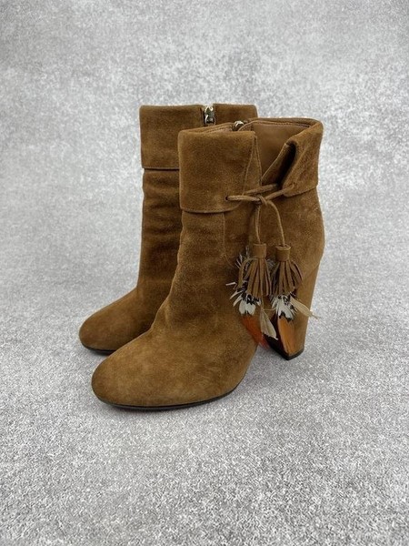 Men Aquazzura Boots Brown Suede 37