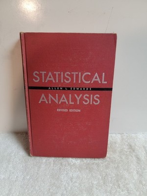 LIKE NEW! 1959 HC Statistical Analysis. Revised Edition by EDWARDS, Allen L. 