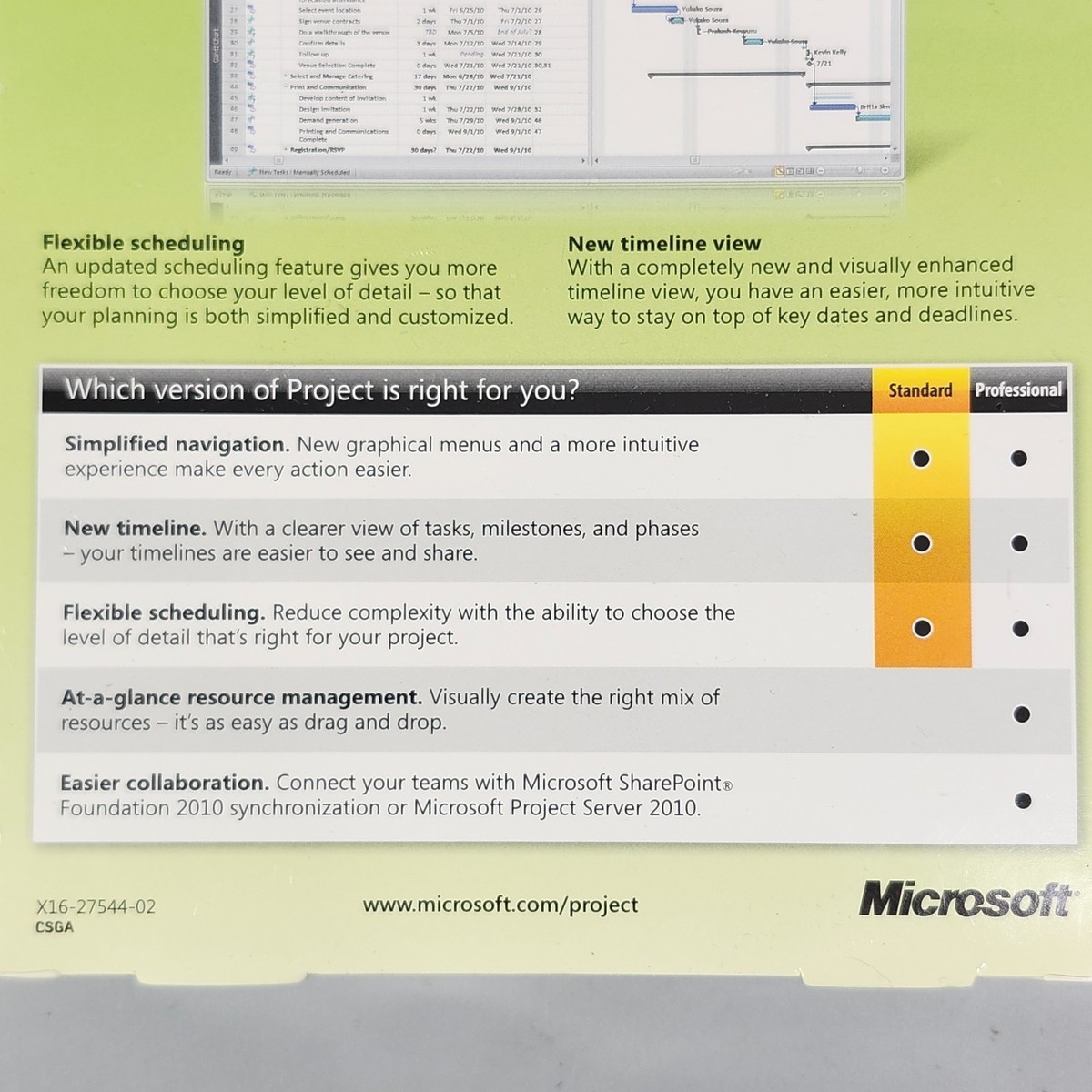 Microsoft Project Standard 2010 DVD Work Management Tool Windows