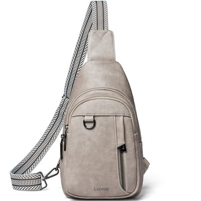 7L Sling Bag for Women Men Leather Small Sling Backpack Daypack Anti Theft Fa...