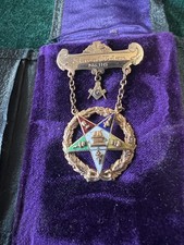 1933 Star of Eden Masonic Pin, with engraving on back, stamped 10K