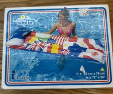 Intex The Wet Set Flag Mat 1999 72"x30" Vinyl NIB Inflatable Pool Float 58715