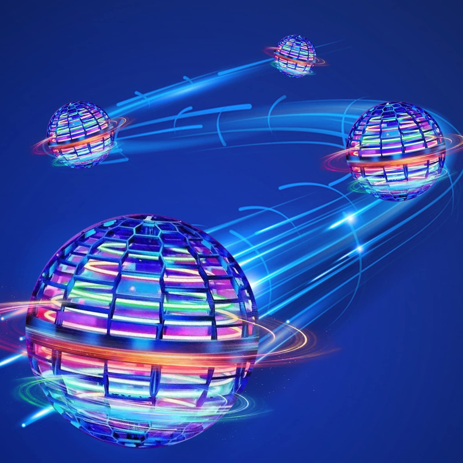 Flying Orb Ball Toy - 2025 Upgraded Magic Flying Orb Toy with LED Light 360°R...