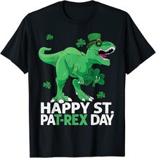 Happy St Pat Trex Day Shirt St Patricks Toddler Boy Dinosaur T-Shirt