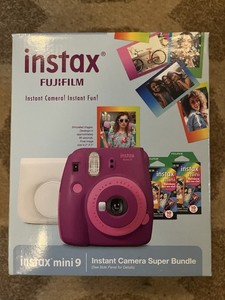 Fujifilm Instax Mini 9 Instant Camera Super Bundle, Purple/Pink Two-Tone