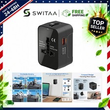 Universal Travel Adapter Worldwide All in One Power Plug with USB-C USB-A Fast